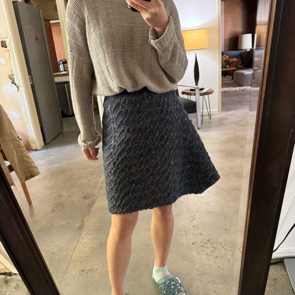 Leur logette tweed green and multicolor Malhia Kent irregular mini skirt US 0 xs - Picture 10 of 10